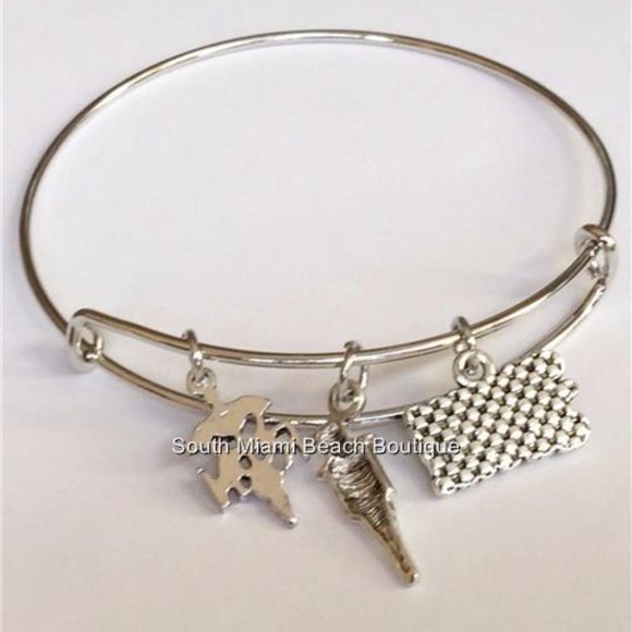 Nursing RN Caduceus Charm Bracelet Syringe Cute Graduation Gift Silver Plated - Picture 6 of 8